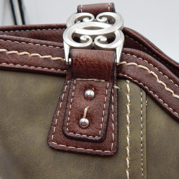 BOC Bøc Born Concept Green Tan Brown Handbag Purse Shoulder Bag Pockets - Picture 16 of 16